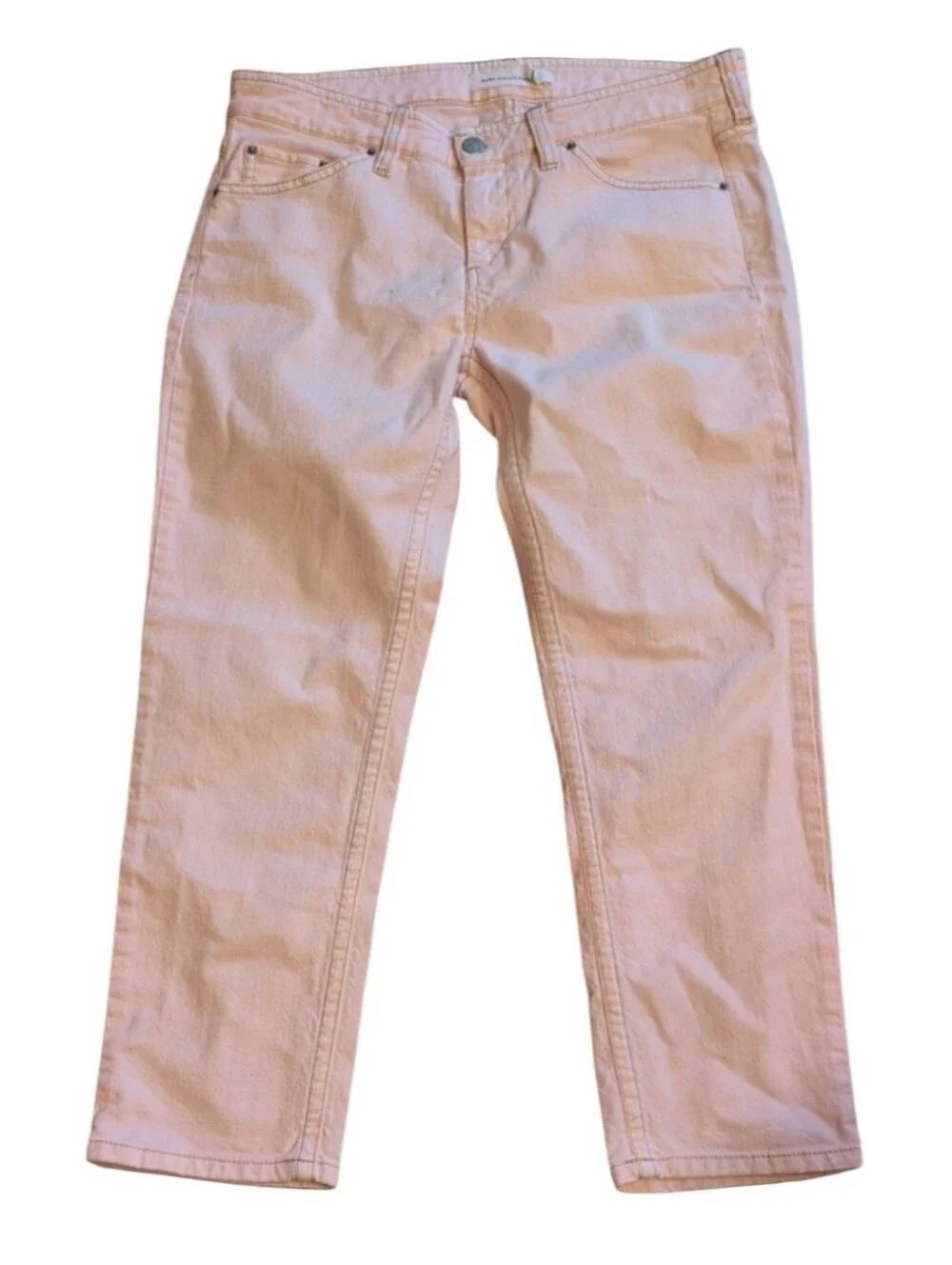 Isabel Marant Etoile Jeans Pink Straight Denim Pants Cotton US 10